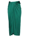 Dolce & Gabbana Dark Green High Waist Midi Pencil Cut Pleated Skirt In Green