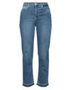 Frame Le High Straight Raw Fray Jeans In Blue