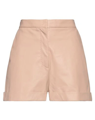 Max Mara Woman Shorts & Bermuda Shorts Blush Size 8 Lambskin In Pink