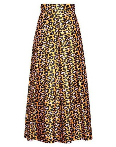 Giada Curti Resort Woman Maxi Skirt Orange Size 8 Polyester
