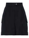 ALEXANDER MCQUEEN ALEXANDER MCQUEEN WOMAN SHORTS & BERMUDA SHORTS BLACK SIZE 4 WOOL, COTTON