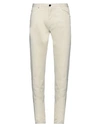 Germano Man Pants Ivory Size 42 Cotton, Elastane In White