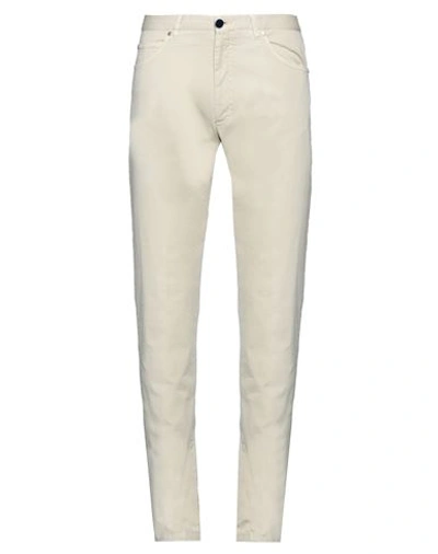 Germano Man Pants Ivory Size 40 Cotton, Elastane In White