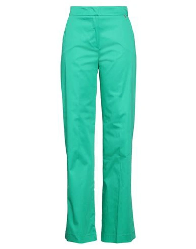 Kocca Woman Pants Green Size 6 Cotton, Elastane