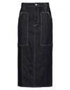 Alexander Mcqueen Women Contrast Stitching Denim Skirt In Brown