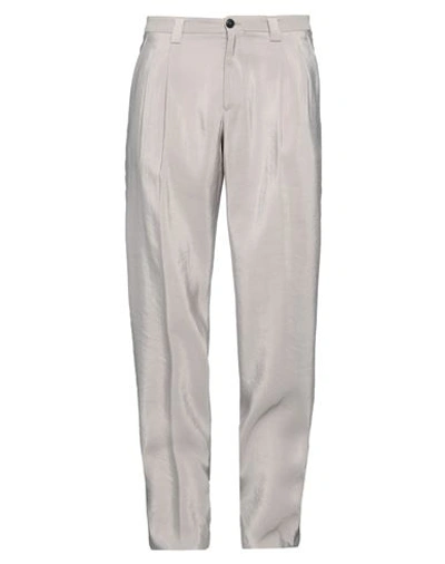 Emporio Armani Man Pants Light Grey Size 38 Silk, Polyamide