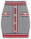 Balmain Multicolor Buttoned Monogram Knit Mini Skirt In Black