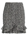 ISABEL MARANT ISABEL MARANT WOMAN MINI SKIRT BLACK SIZE 6 SILK, ELASTANE