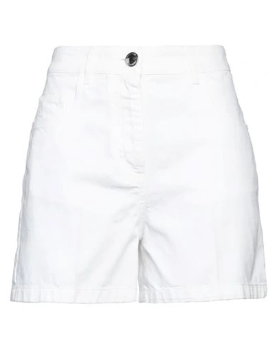 Boutique Moschino Woman Denim Shorts White Size 2 Cotton