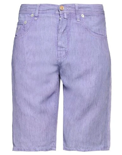 Jacob Cohёn Man Shorts & Bermuda Shorts Purple Size 35 Linen