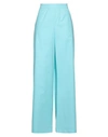 BOUTIQUE MOSCHINO BOUTIQUE MOSCHINO WOMAN PANTS TURQUOISE SIZE 10 COTTON, ELASTANE