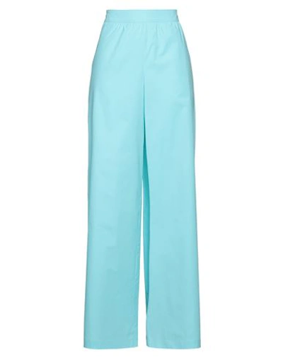 Boutique Moschino Woman Pants Turquoise Size 12 Cotton, Elastane In Blue