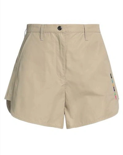 Emporio Armani Woman Shorts & Bermuda Shorts Sand Size 8 Cotton In Beige