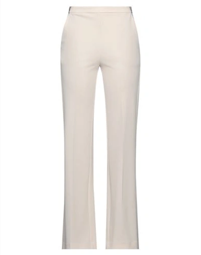 Imperial Woman Pants Cream Size M Polyester, Elastane In White