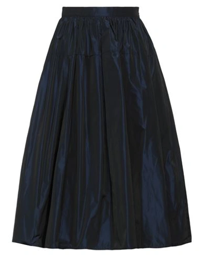 Lutz Huelle Woman Midi Skirt Midnight Blue Size 8 Polyester