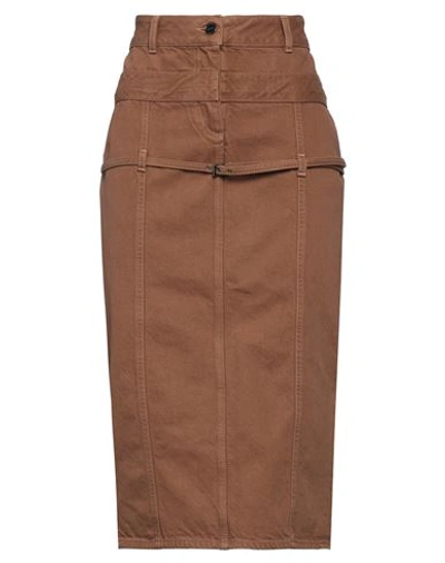 Jacquemus Woman Denim Skirt Brown Size 28 Re-used Cotton