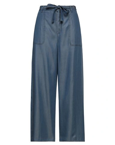 Emme By Marella Woman Denim Pants Blue Size 12 Lyocell