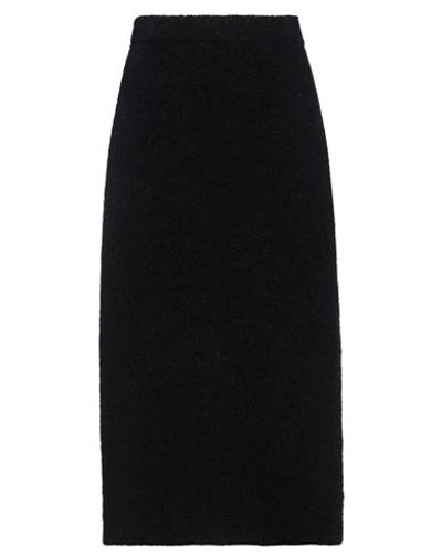 Christian Wijnants Virgin Wool Draped Midi Skirt In Blue