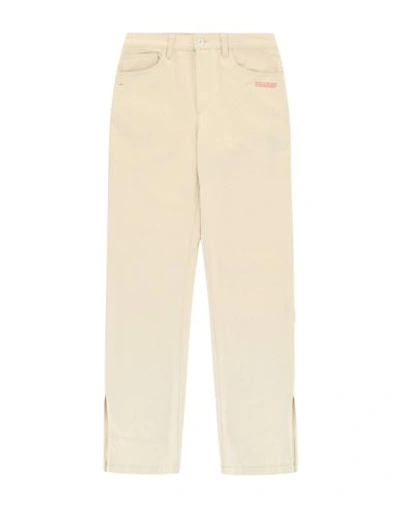 Off-white Split Hem High Rise Jeans Woman Denim Pants Ivory Size 29 Cotton