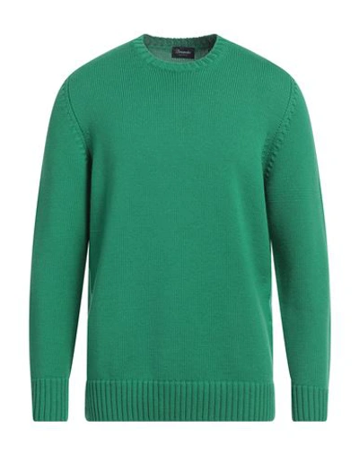 Drumohr Man Sweater Emerald Green Size 44 Merino Wool