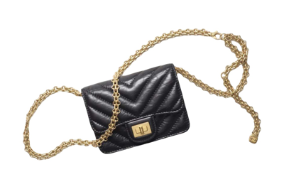 Pre-owned Chanel 2.55 Belt Bag Black (ap2994-b09384-c3906)