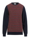 Brooksfield Man Sweater Midnight Blue Size 46 Wool, Polyamide In Blue