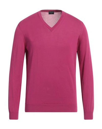 Drumohr Man Sweater Garnet Size 38 Cotton In Red
