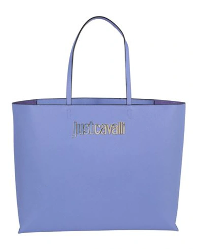 Just Cavalli Small Logo Tote Woman Shoulder Bag Purple Size - Polyester