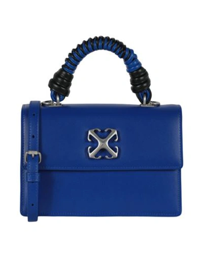 Off-white Jitney 2.8 Top Handle Bag Woman Handbag Blue Size - Calfskin