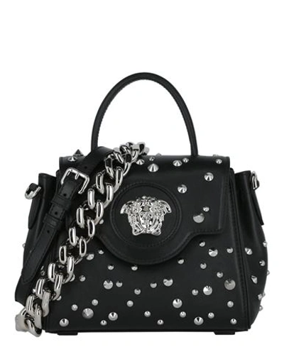 Versace Studded La Medusa Shoulder Bag Woman Handbag Black Size - Calfskin