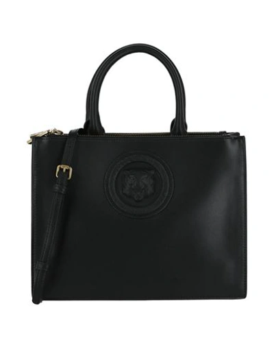 Just Cavalli Monocromatic Logo Shoulder Bag Woman Handbag Black Size - Polyester