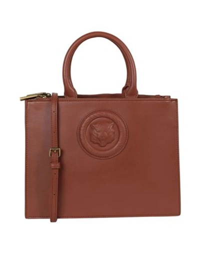 Just Cavalli Monocromatic Logo Shoulder Bag Woman Handbag Brown Size - Polyester