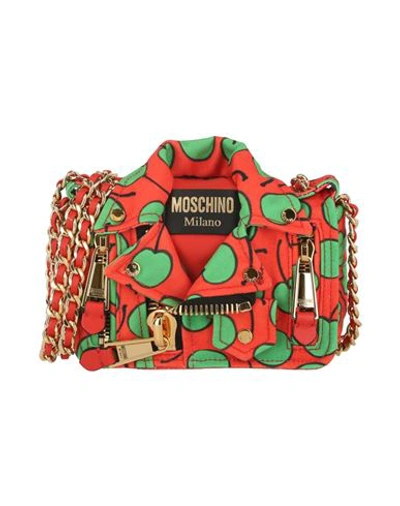 Moschino All-over Cherry Biker Bag Woman Cross-body Bag Multicolored Size - Polyester In Fantasy