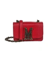 MOSCHINO MOSCHINO LOGO PLAQUE SHOULDER BAG WOMAN CROSS-BODY BAG RED SIZE - LEATHER