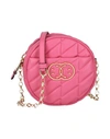 MOSCHINO MOSCHINO QUILTED ROUND SHOULDER BAG WOMAN CROSS-BODY BAG PINK SIZE - TANNED LEATHER