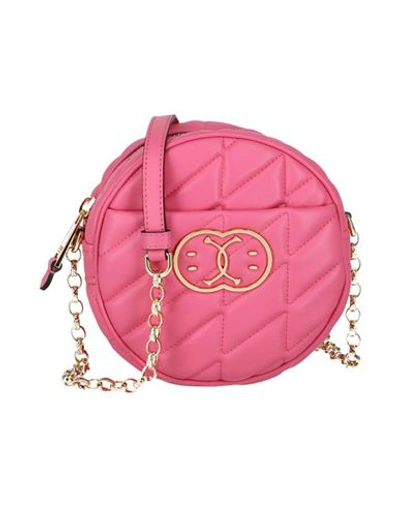 Moschino Quilted Round Shoulder Bag Woman Cross-body Bag Pink Size - Tanned Leather
