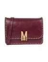 MOSCHINO MOSCHINO M-LOGO STUDDED SHOULDER BAG WOMAN CROSS-BODY BAG RED SIZE - LEATHER