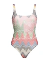 MISSONI MISSONI WOMAN ONE-PIECE SWIMSUIT BEIGE SIZE 8 POLYESTER, VISCOSE