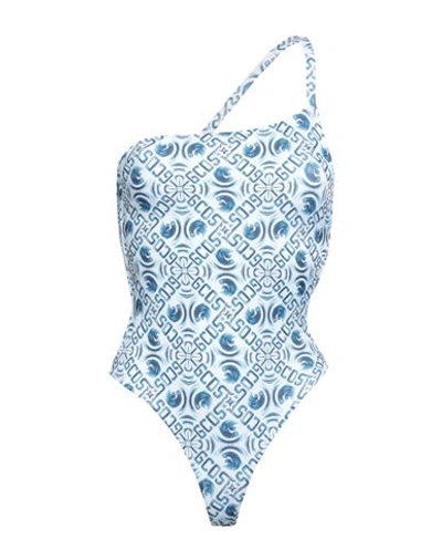 Gcds Woman One-piece Swimsuit White Size Xl Polyester, Elastane