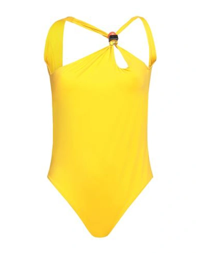 Sandro Woman One-piece Swimsuit Yellow Size 3 Polyamide, Elastane