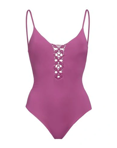 Fisico Woman One-piece Swimsuit Mauve Size L Polyamide, Elastane In Purple