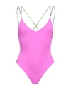 Gcds Crystal-embellished Strap One-piece In Pink