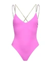 Gcds Crystal-embellished Strap One-piece In Fuchsia