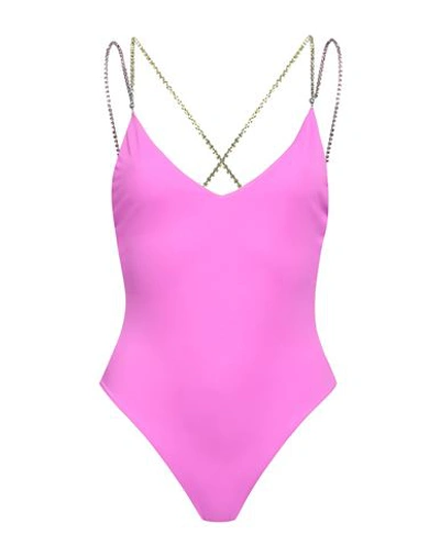 Gcds Crystal-embellished Strap One-piece In Pink