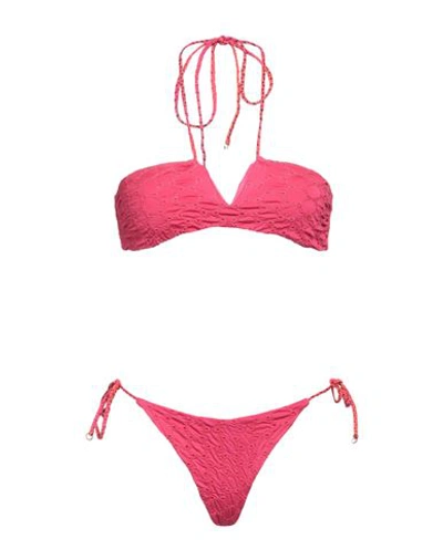 Me Fui Woman Bikini Fuchsia Size L Polyester, Elastane In Pink