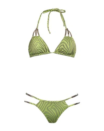 Miss Bikini Luxe Woman Bikini Acid Green Size S Polyamide, Elastic Fibres, Metallic Fiber