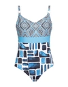 IMPRONTE PARAH IMPRONTE PARAH WOMAN ONE-PIECE SWIMSUIT AZURE SIZE 14 POLYAMIDE, ELASTANE