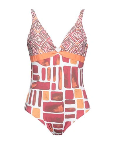 Impronte Parah Woman One-piece Swimsuit Burgundy Size 12 Polyamide, Elastane In Red