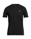 Emporio Armani Man T-shirt Black Size L Cotton In Black