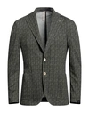 Paoloni Man Blazer Military Green Size 42 Cotton, Elastane